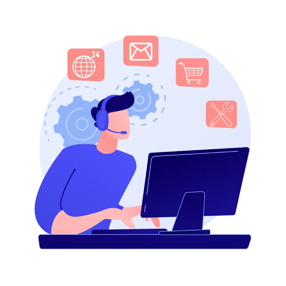 Contact center híbrido dibujo